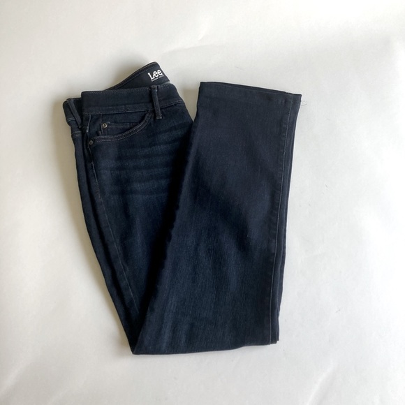New Lee Navy Denim Straight Leg Jeans size 12 Medium - Picture 1 of 11